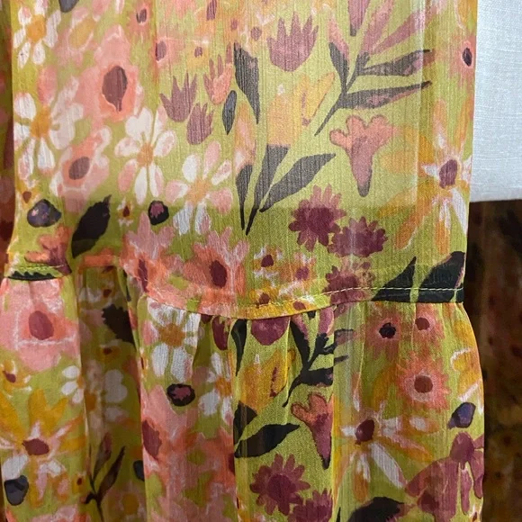 NWOT Floral, Sheer Duster Swimsuit, Cover-up - Picture 4 of 7